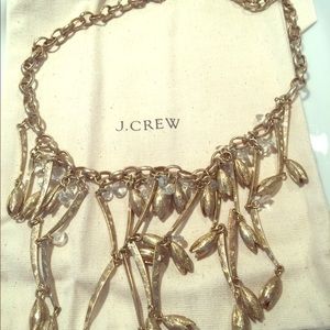 J. Crew brushed gold drape necklace
